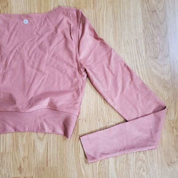 90 Degree by Reflex: Rib Twist Cropped Long Sleeve Workout Top - size XS - Picture 8 of 12